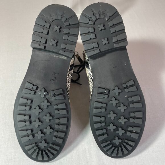 Paolo Trinity Boots Snakeskin Print Moto Combat Lace Up Zipper Size 8 - Picture 9 of 11